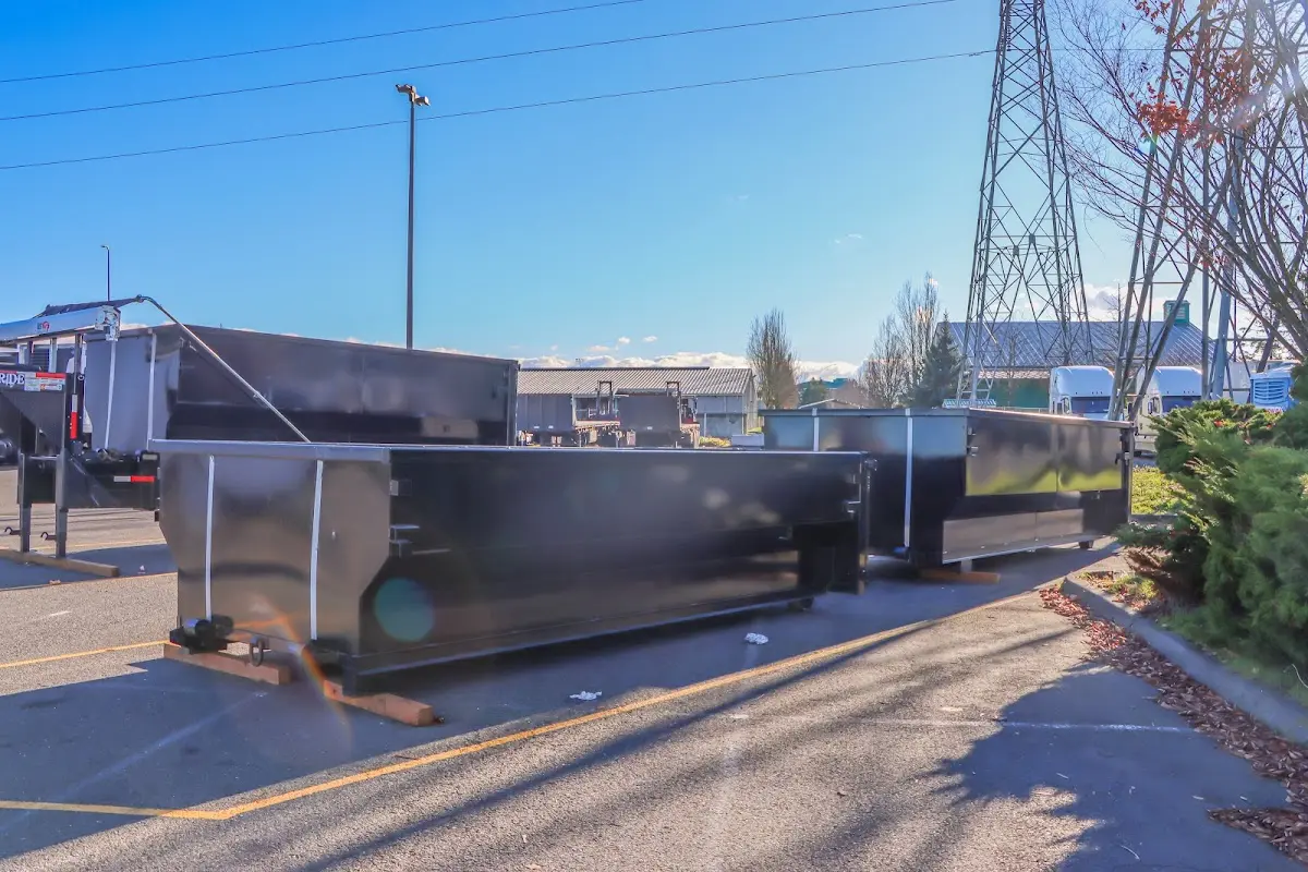 Roll-off dumpster ready for waste disposal at job site for Estate Cleanout Dumpster Rental in Orchard Park